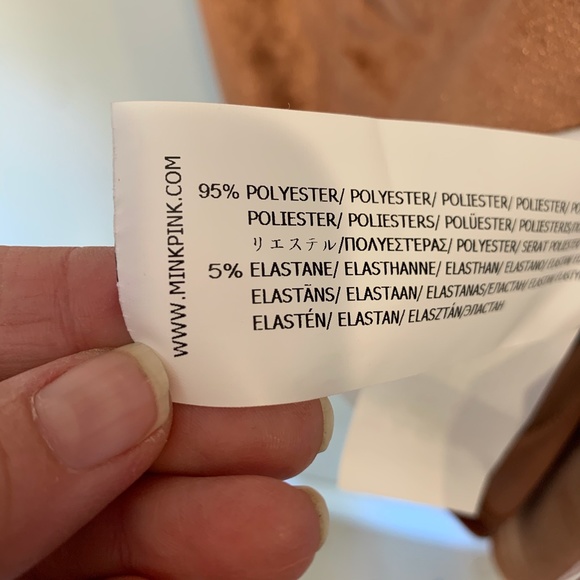 MINKPINK NWT Peach Canyon Velvet Mini Twist Dress - Picture 8 of 8